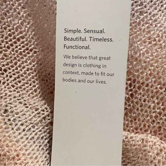 NWT Eileen Fisher Ballet Neck Box Top Shell Peach M Linen Mini Tape Long Sleeve - Picture 11 of 12